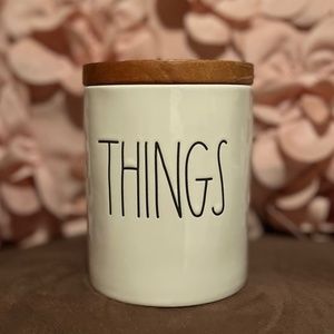 Rae Dunn - THINGS jar with wooden lid